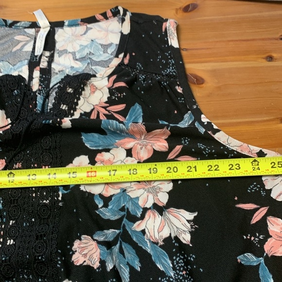French Twist summer dress or tunic, black embroidery, stretch, sleeveless, airy - Picture 7 of 9